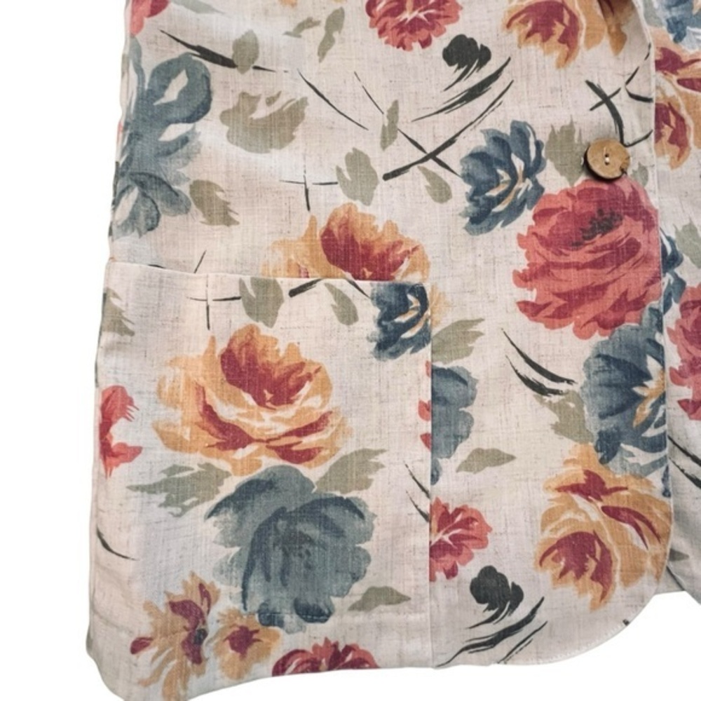 Vintage Bedford Fair Floral Blazer Jacket Long Sleeves Pockets Size 14 USA‎ Made - Picture 6 of 13